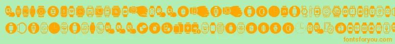 Smartwatch Font – Orange Fonts on Green Background