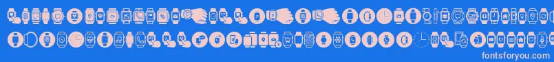 Saiba mais sobre a fonte Smartwatch Fonte Smartwatch – fontes rosa em um fundo azul