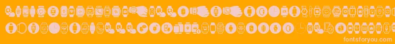 Smartwatch Font – Pink Fonts on Orange Background