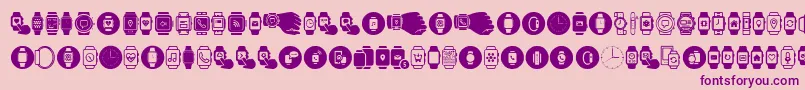 Smartwatch Font – Purple Fonts on Pink Background