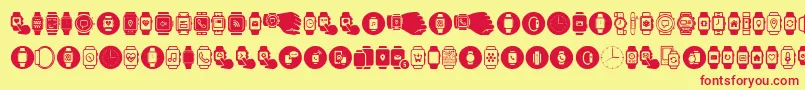 Smartwatch Font – Red Fonts on Yellow Background