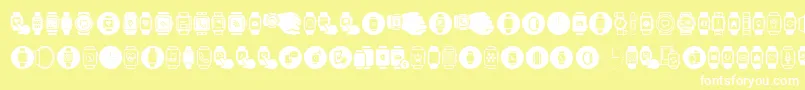 Smartwatch Font – White Fonts on Yellow Background