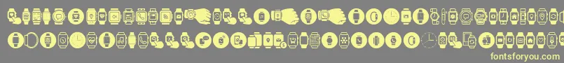 Smartwatch Font – Yellow Fonts on Gray Background