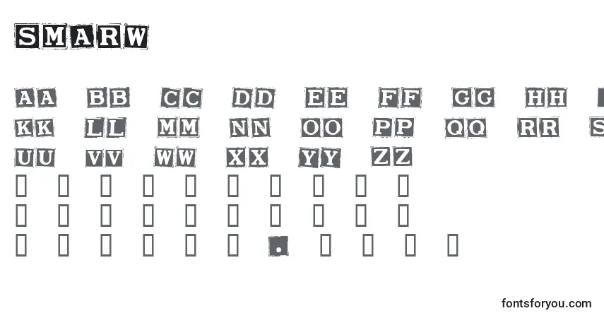 Шрифт Smarw    (141252) – алфавит, цифры, специальные символы