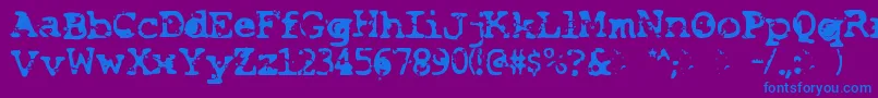 Smash-Schriftart – Blaue Schriften auf violettem Hintergrund