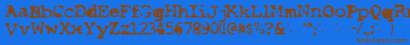 Smash-Schriftart – Braune Schriften auf blauem Hintergrund