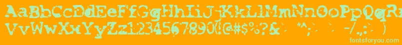 Smash Font – Green Fonts on Orange Background