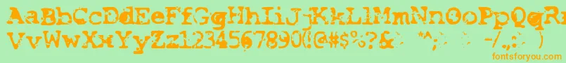 Smash Font – Orange Fonts on Green Background