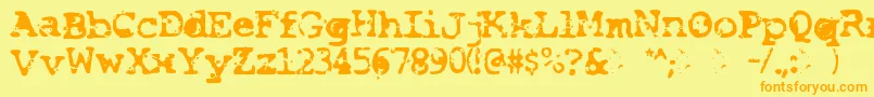 Smash-Schriftart – Orangefarbene Schriften auf gelbem Hintergrund