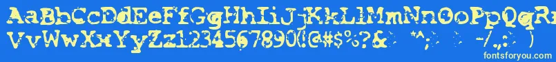 フォントSmash – 黄色の文字、青い背景