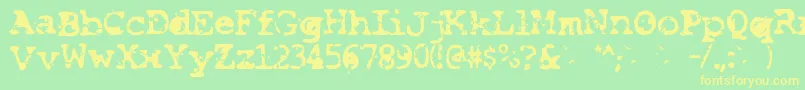 Smash Font – Yellow Fonts on Green Background