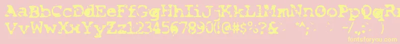 Smash-fontti – keltaiset fontit vaaleanpunaisella taustalla