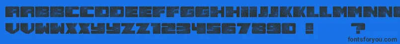 Smashed-Schriftart – Schwarze Schriften auf blauem Hintergrund