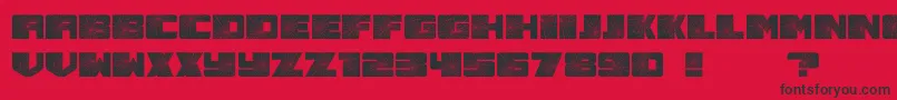 Smashed Font – Black Fonts on Red Background