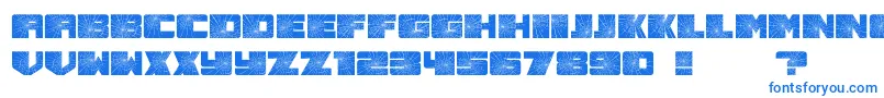 Smashed Font – Blue Fonts on White Background