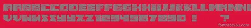 Smashed-fontti – harmaat kirjasimet punaisella taustalla