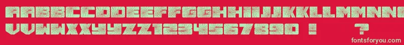 Smashed Font – Green Fonts on Red Background