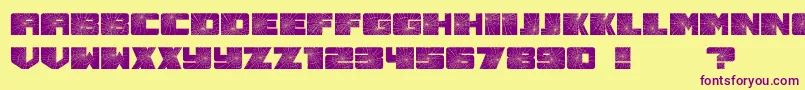 Smashed-fontti – violetit fontit keltaisella taustalla