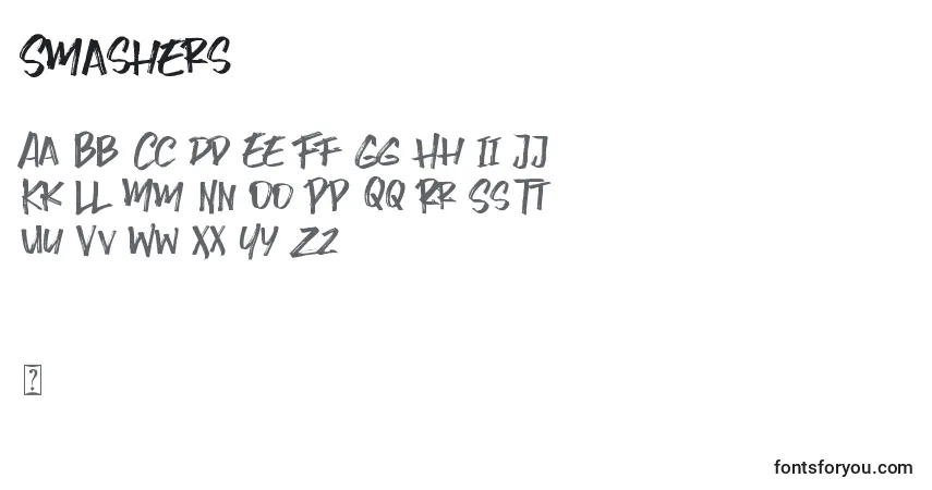 Czcionka Smashers – alfabet, cyfry, specjalne znaki