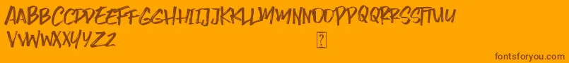 Lisätietoja Smashers-fontista Smashers-fontti – ruskeat fontit oranssilla taustalla