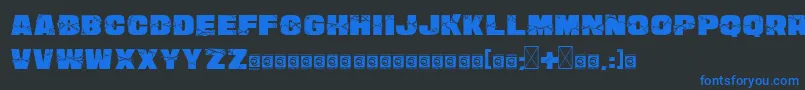 SmashWall PersonalUse-fontti – siniset fontit mustalla taustalla