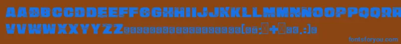 フォントSmashWall PersonalUse – 茶色の背景に青い文字