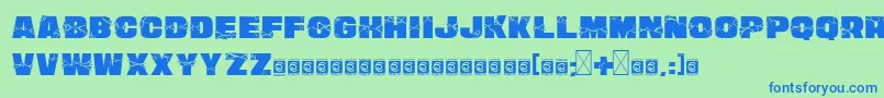 SmashWall PersonalUse-fontti – siniset fontit vihreällä taustalla