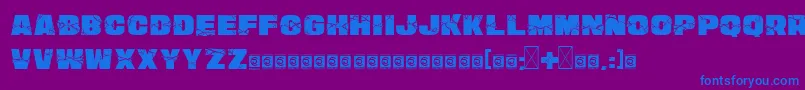フォントSmashWall PersonalUse – 紫色の背景に青い文字
