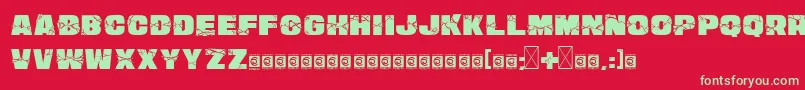 フォントSmashWall PersonalUse – 赤い背景に緑の文字
