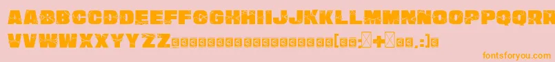 フォントSmashWall PersonalUse – オレンジの文字がピンクの背景にあります。