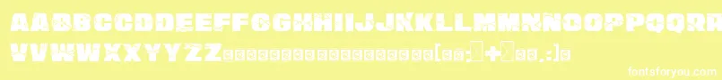 SmashWall PersonalUse-fontti – valkoiset fontit keltaisella taustalla