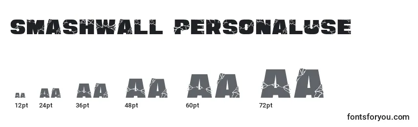 Размеры шрифта SmashWall PersonalUse