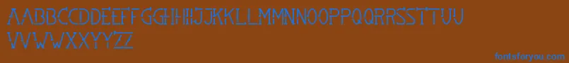Czcionka SMBRN – niebieskie czcionki na brązowym tle