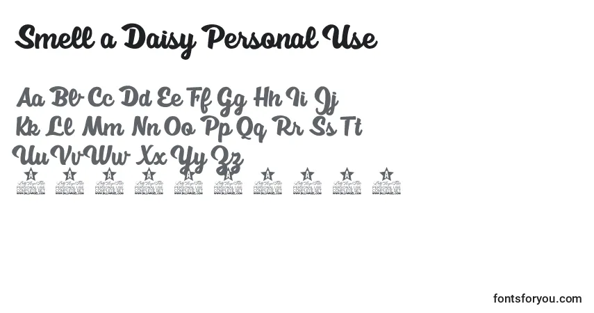 A fonte Smell a Daisy Personal Use – alfabeto, números, caracteres especiais