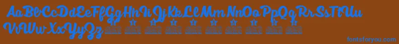 Smell a Daisy Personal Use Font – Blue Fonts on Brown Background