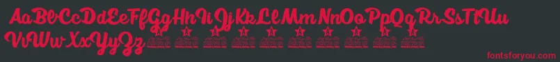 Smell a Daisy Personal Use Font – Red Fonts on Black Background