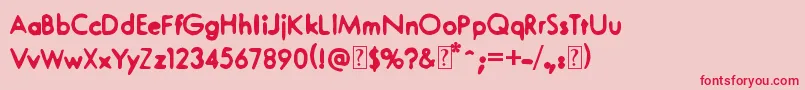 Smerkan Font – Red Fonts on Pink Background