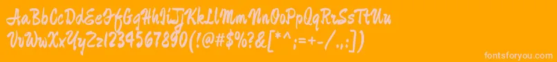 DevonshireRegular Font – Pink Fonts on Orange Background