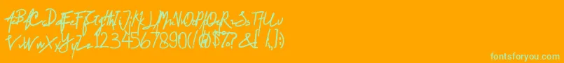 Smile of Cinderella-Schriftart – Grüne Schriften auf orangefarbenem Hintergrund