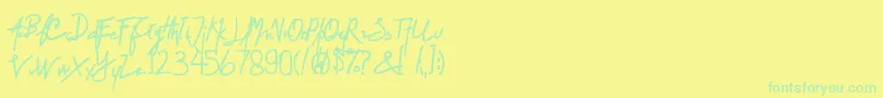 Шрифт Smile of Cinderella – зелёные шрифты на жёлтом фоне