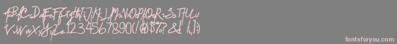 フォントSmile of Cinderella – 灰色の背景にピンクのフォント