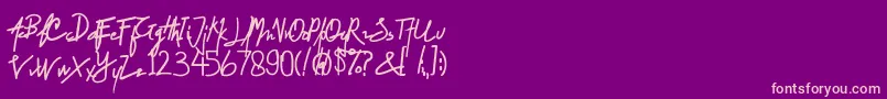 Smile of Cinderella Font – Pink Fonts on Purple Background