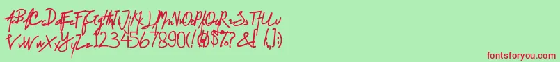 Smile of Cinderella Font – Red Fonts on Green Background