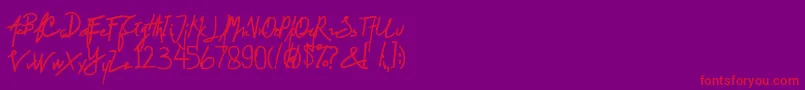 Smile of Cinderella Font – Red Fonts on Purple Background