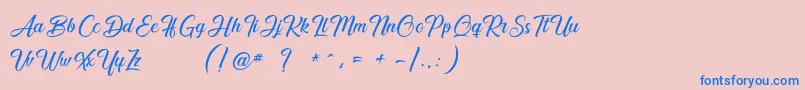 Smile of the Ocean Font – Blue Fonts on Pink Background