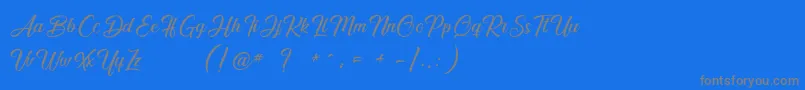 Smile of the Ocean-Schriftart – Graue Schriften auf blauem Hintergrund