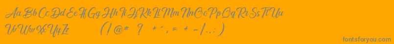 Smile of the Ocean-Schriftart – Graue Schriften auf orangefarbenem Hintergrund