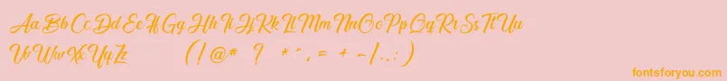 Smile of the Ocean Font – Orange Fonts on Pink Background