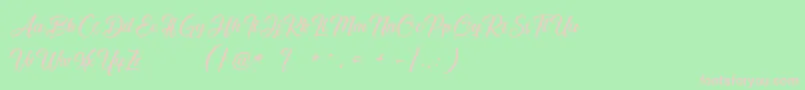 Smile of the Ocean Font – Pink Fonts on Green Background