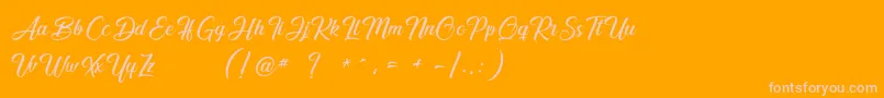 Smile of the Ocean-Schriftart – Rosa Schriften auf orangefarbenem Hintergrund